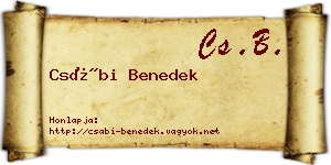Csábi Benedek névjegykártya