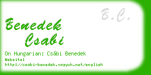 benedek csabi business card